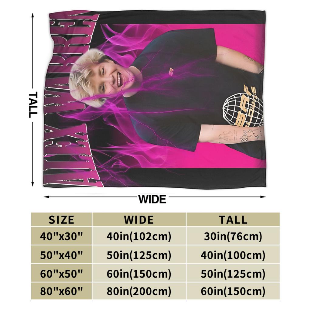 Singer With Pink Alex Warren Blanket  Travel Flannel Throw Blanket For Couch Chair Sofa Bed Warm Soft Custom Quality Bedspread
