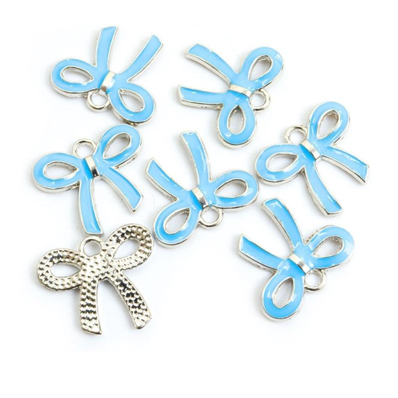 100Pcs Butterfly Knot Hairpiece Accessories Bowknot Pendant for Bracelet Necklace Clothing Embellishment for Daily Use