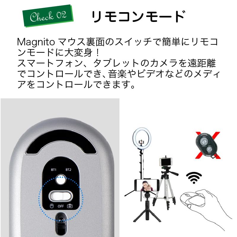 Easy-to-carry Remote Control Mouse with Magnet MAGNITO Mouse Gray