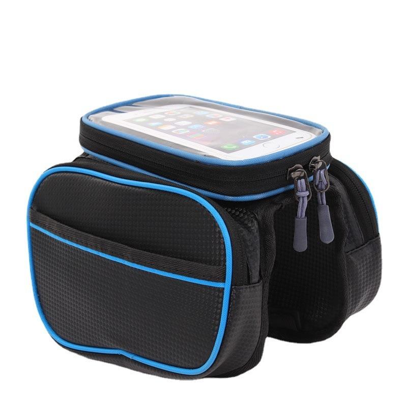 

Bike Front Beam Bag with Large Capacity Touch Screen Waterproof Phone Storage Tool Riding Accessories синій