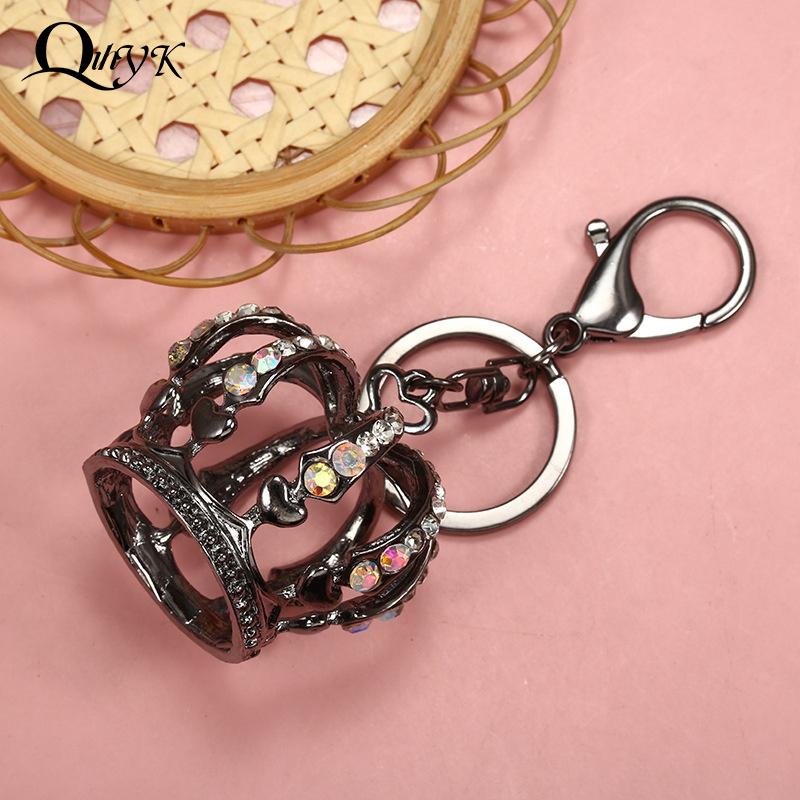 Mode Kristallkrone Emaille Kristall Metall Taschenanhänger Schlüsselanhänger Schlüsselanhänger Für Auto Schmuck Geschenk