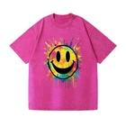 Unisex Retro Smiley Face Oversized Shirt Hippie Casual Aesthetic Streetwear Tee 2