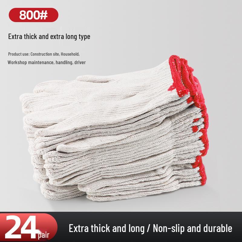 Pracovní bavlněné bezpečnostní rukavice odolné proti opotřebení pro stavební dělníky