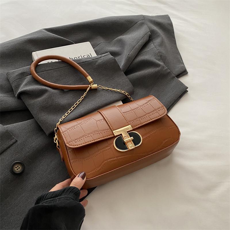 Stylish Pu Leather Small Square Bag Trendy Shoulder Bag Crossbody For Women