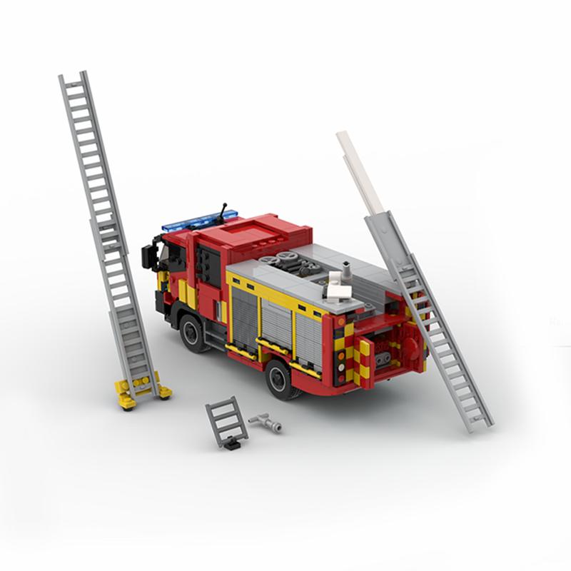 1036 PEZZI MOC Modello London Fire Brigade Lfb MK3 Autopompa Scala Camion Pesante Atego Blocchi da Costruzione Assemblaggio Fai-da-te Blocchi da Costruzione Regalo
