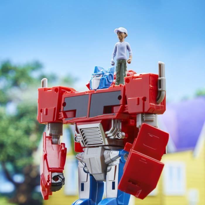 Figurine Transformers EarthSpark Spin Changer Optimus Prime De 20 Cm Avec Robby Malto De 5 Cm