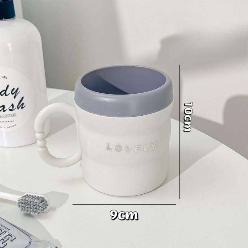 

Утолщенный двухслойный стакан для полоскания рта, керамикоподобный стакан для зубной щетки, стакан с бамбуковым узором, стакан для чистки зубов Light grey