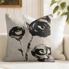 Classic Modern Flowers Cushion Cover Eco Linen Pillow Case DoubleSided Print Breathable Durable Zipper Home Decor Gift