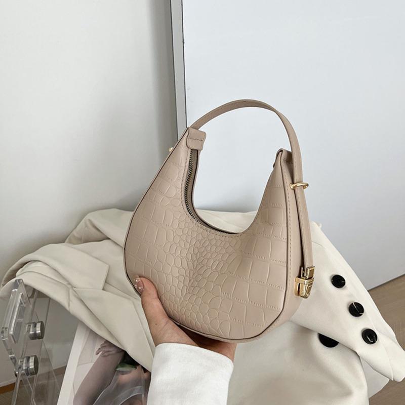 Shoulder Bags For Women Solid Color Trendy Simple Cute Tote Handbag With Zipper Closure