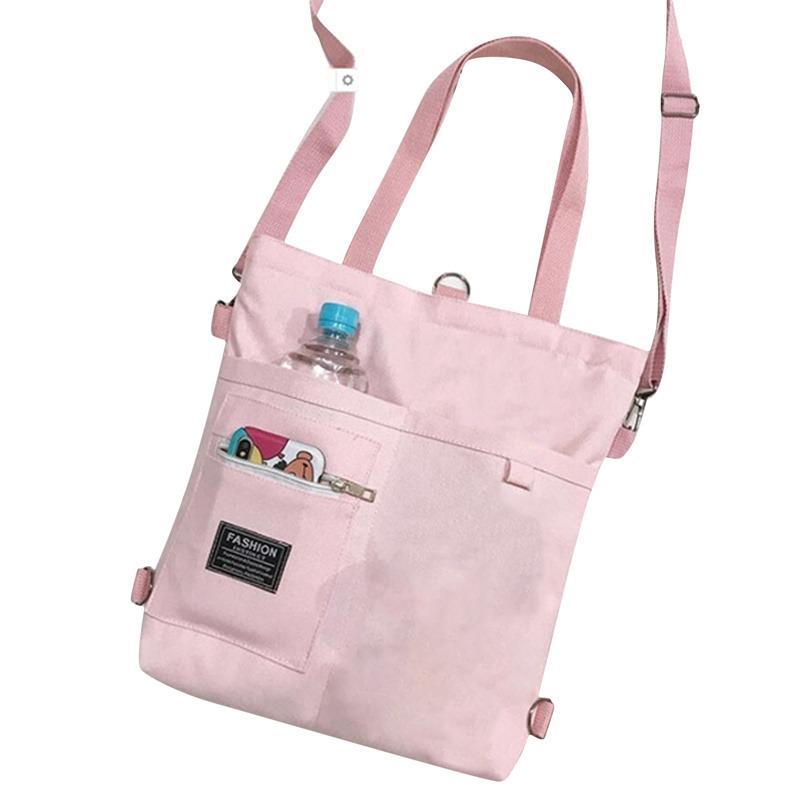 

Women Canvas Crossbody Handbag Female Shopper Fashion Simple Shoulder Canvas Bags For Women Tote розовый