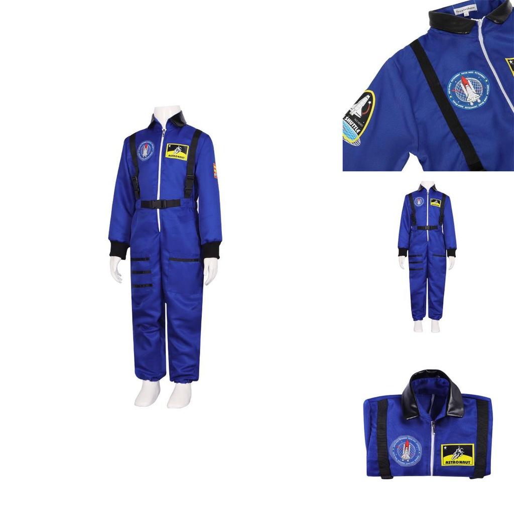 Astronaut Halloween Costume For Kids Polyester Space Suit For Cosplay And Parties