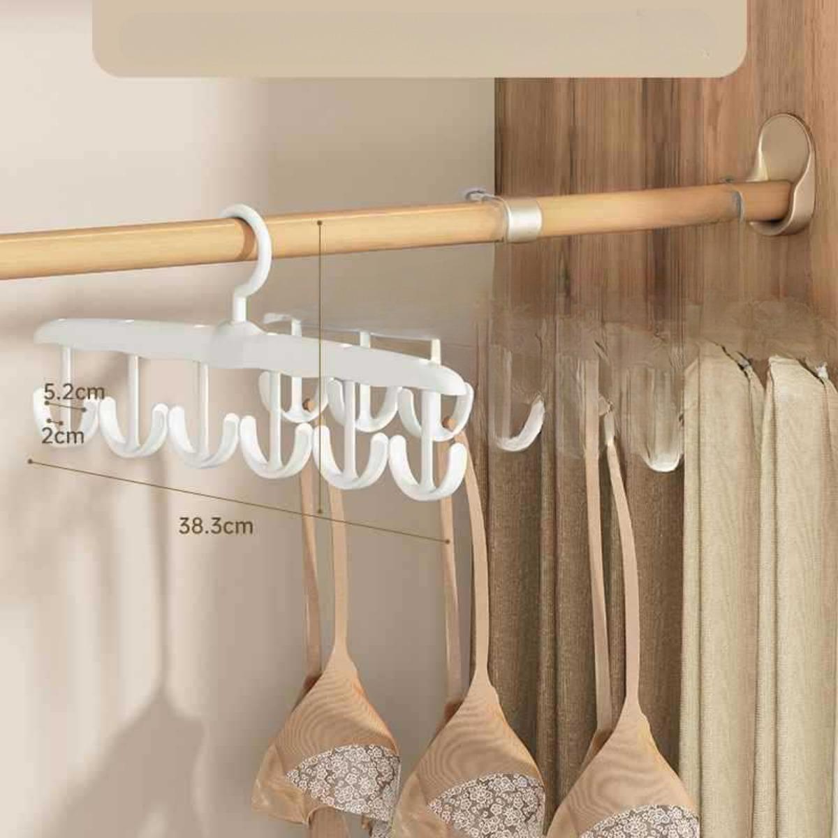 Экономящая место вращающаяся вешалка на 12 крючков подходит для галстуков нижнего белья жилетов и юбок Портативный пластиковый органайзер для гардероба для общежитий и домов 1pcs белый 546₽