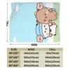 Kawaii Cute BuBu Panda Dudu Blankets Fleece Spring Autumn   Lightweight Thin Throw Blankets for Bed Bedroom Plush Thin Quilt