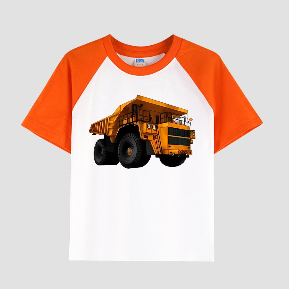 

Детская летняя футболка с круглым вырезом, хлопковая ткань, повседневный стильный топ с короткими рукавами для мальчиков с напечатанным рисунком 150cm