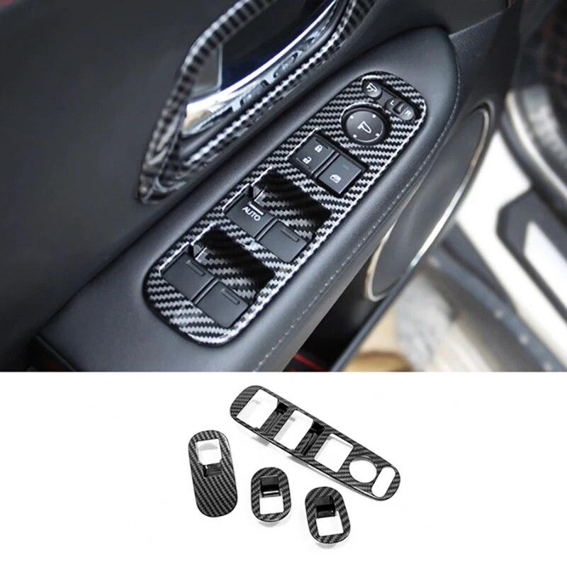 for Honda HRV HR-V VEZEL 2014- Carbon Fiber Door Handle Window Lift Switch Panel Cover Trim Decorator Accessories