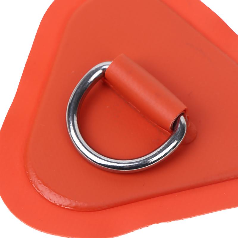 1Pc Surfboard Dinghy Boat Pvc Patch With Stainless Steel Triangle D Ring Patch Inflatable Boat Patch Canoe Deck Rigging Sup