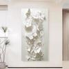 2D Pure White Butterfly and Flowers Wall Arts Posters Prints Canvas Painting for Living Room Wall Decor No Frame