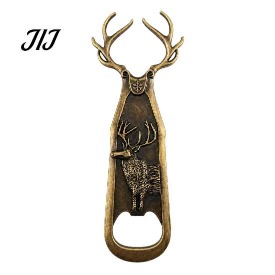 Vintage Style Party Favor Gifts Elk Antler Bottle Opener, Heavy Duty Metal Retro Beer Alloy Opener Cap Remover for Home Bar, Artistic Kitchen Gadgets