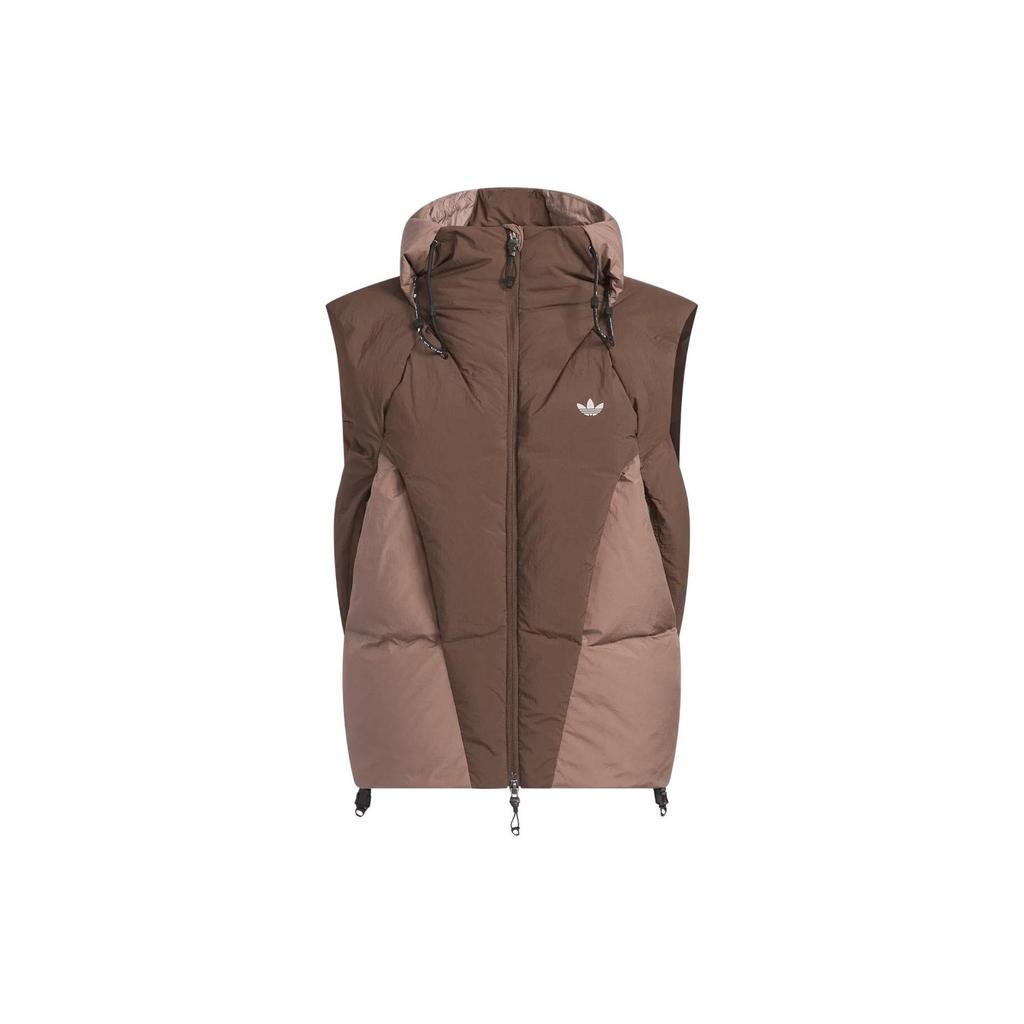 Adidas Originals X Hamcus Kolaborace FW23 Color Block Prošívaná Logovaná Stahovací Šňůrka Zipová Dolní Vesta Unisex Vesty Hnědá IU4840