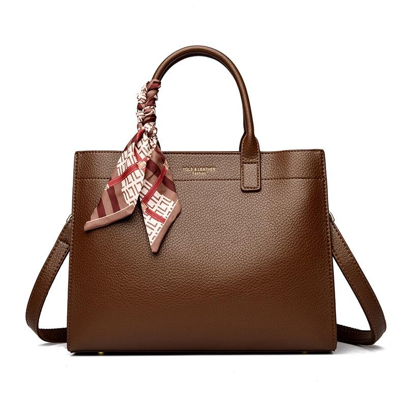 

Простая и модная сумка кроссбоди для поездок на работу, повседневная сумка-тоут большой вместимости и наплечная сумка для женщин кофейный