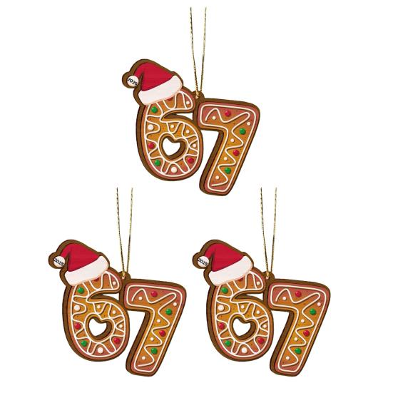 Jul 67 Akrylpynt Seks Syv Pepperkake-pynt Morsom 67 Meme Juletrepynt til Feriefestdekor