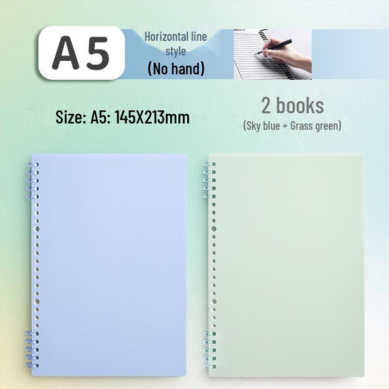 B5 Hand-Friendly Loose-Leaf A4 Junior Notebook with A5 Detachable Coil for Students