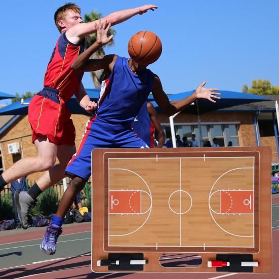 Basketball Dry Erase Clipboard with Handle Smooth Surface Portable Handheld Double Sided Basketball Coaching Board with Markers
