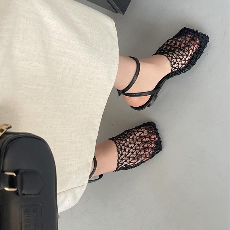 Women's Shoes, Summer New Open-toed Bag Head Woven Hollow Sandals