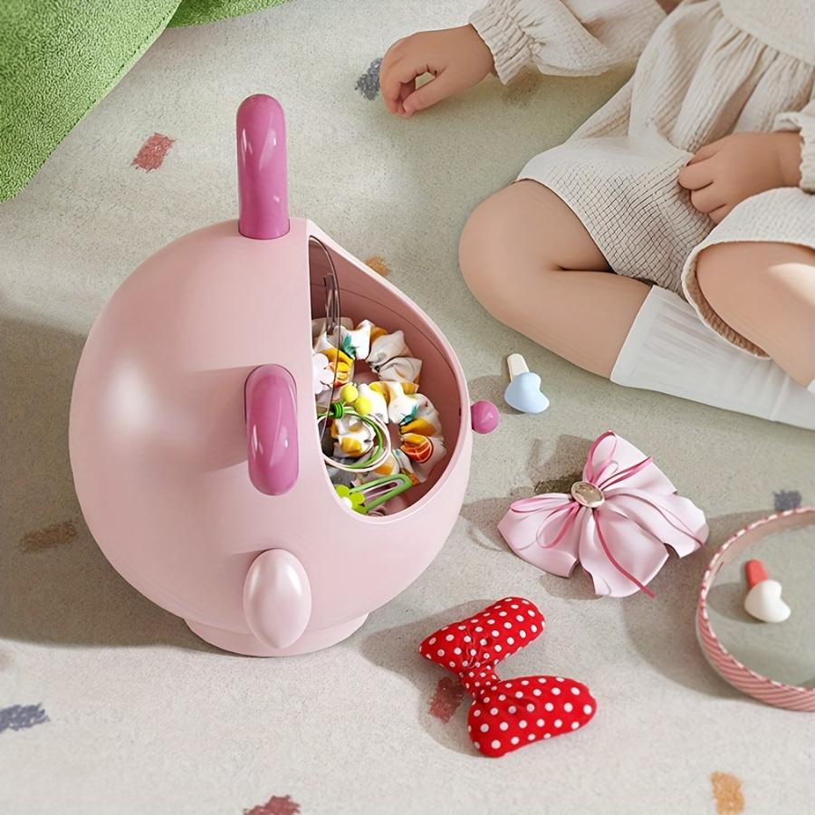 Cute Bunny-Shaped Cosmetic Organizer Box - Multi-Functional Makeup Display Case with Jewelry and Lipstick Storage