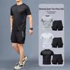 Men's Quick-Dry Ice Silk Running Suit: Summer Fitness Short Sleeve & Phone-Holding Marathon Shorts