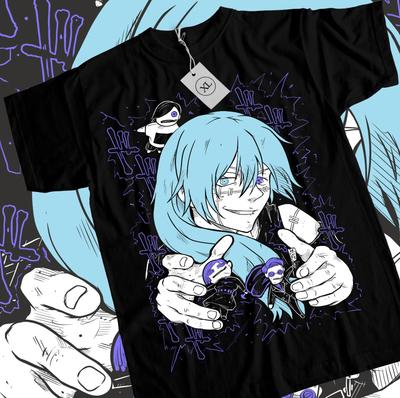 T-shirt Mahito Jujutsu Kaisen Gojo Ragazza Anime Horror Manga Maglietta Nera Tutte le Taglie