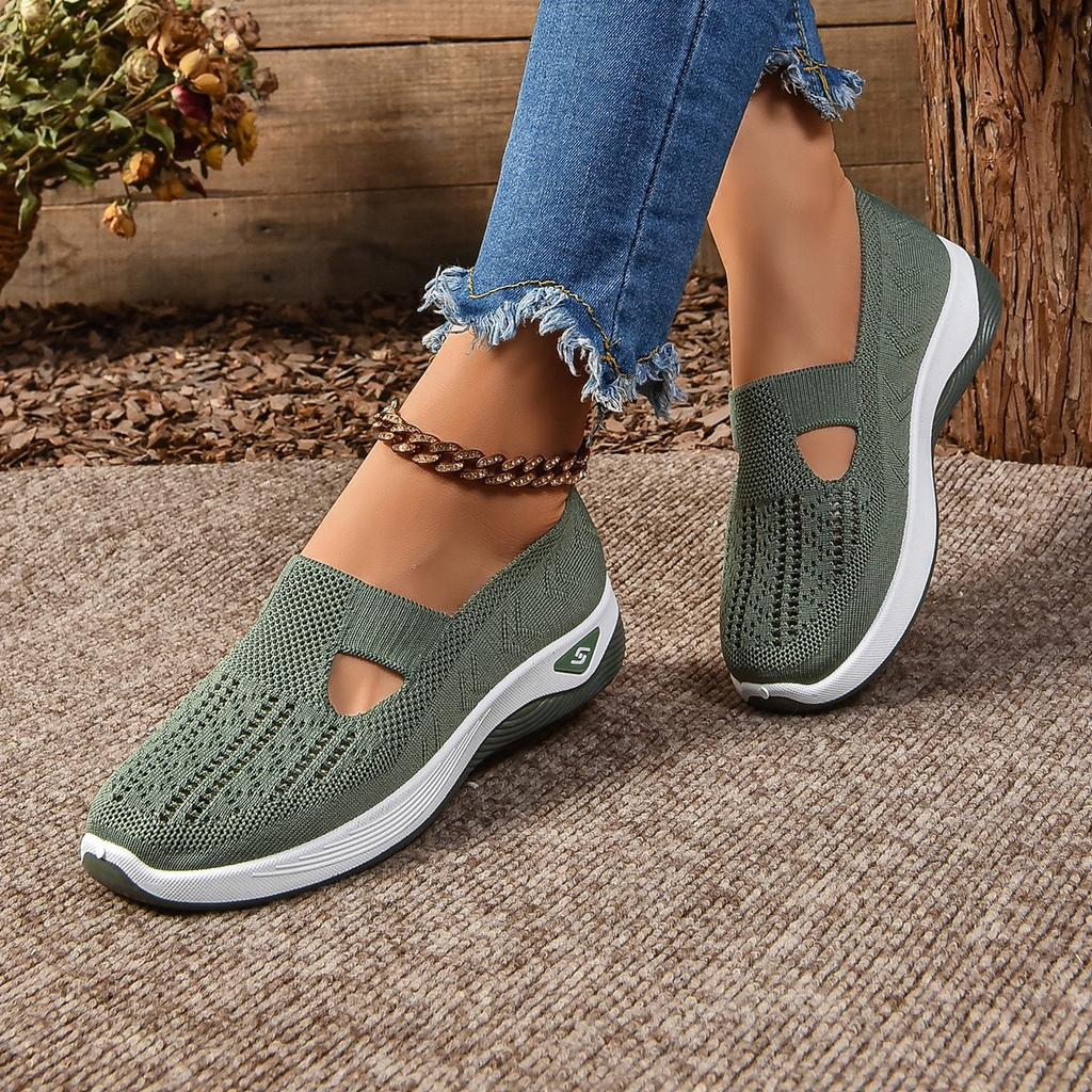 Fashion Women's Breathable Hollow Flat Sneakers - Casual Comfortable Walking Shoes for All Seasons Light Outdoor Footwear