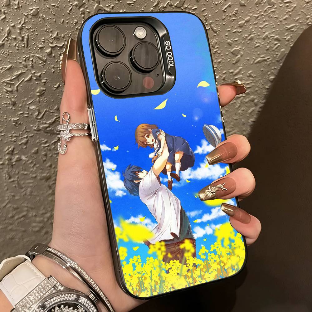 Anime Clannad-d Phone Case For iPhone 17,16,15,14,13,12,11 Plus,Pro Max,XS,Colorful Silver Black Cover