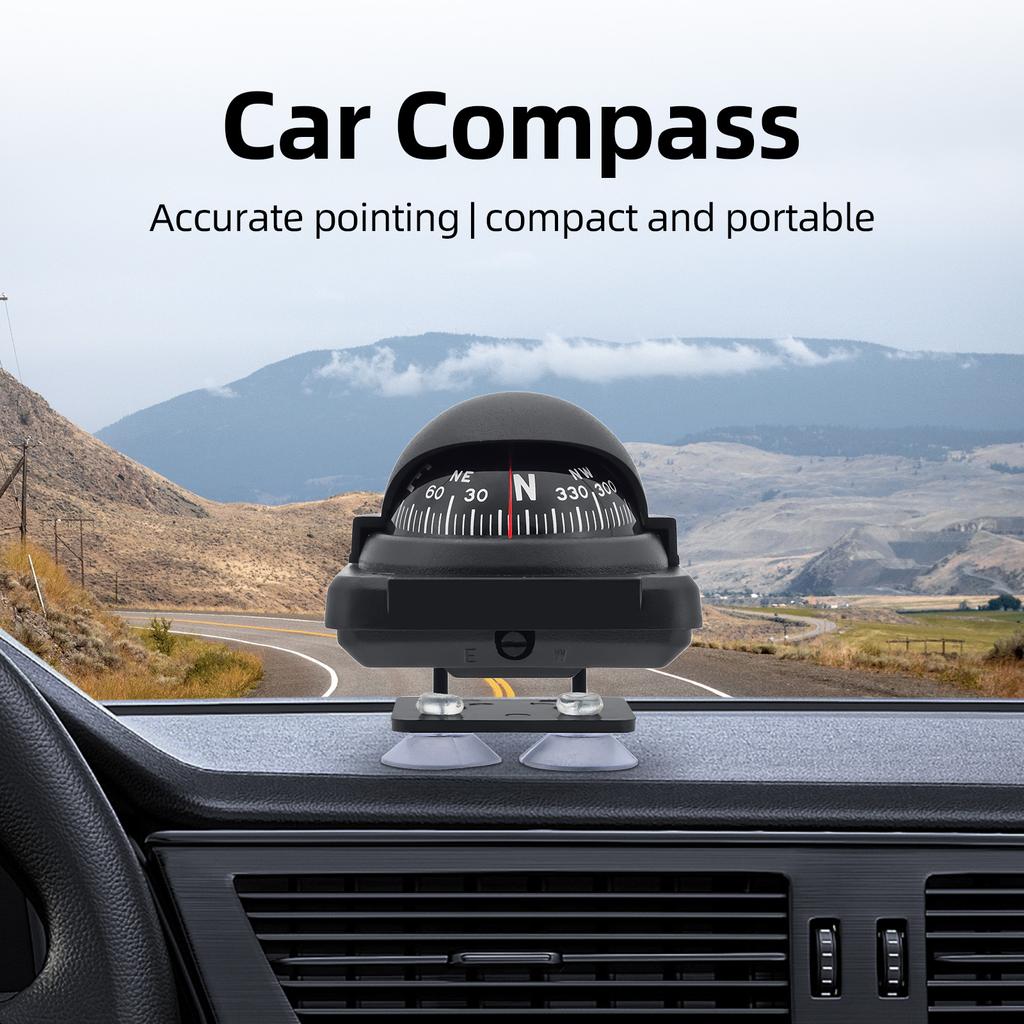 AD Universal Compass Mini Navigation Compass Rotary Adjustable Spherical Dashboard Guide Compass For Boat Vehicle Accessories