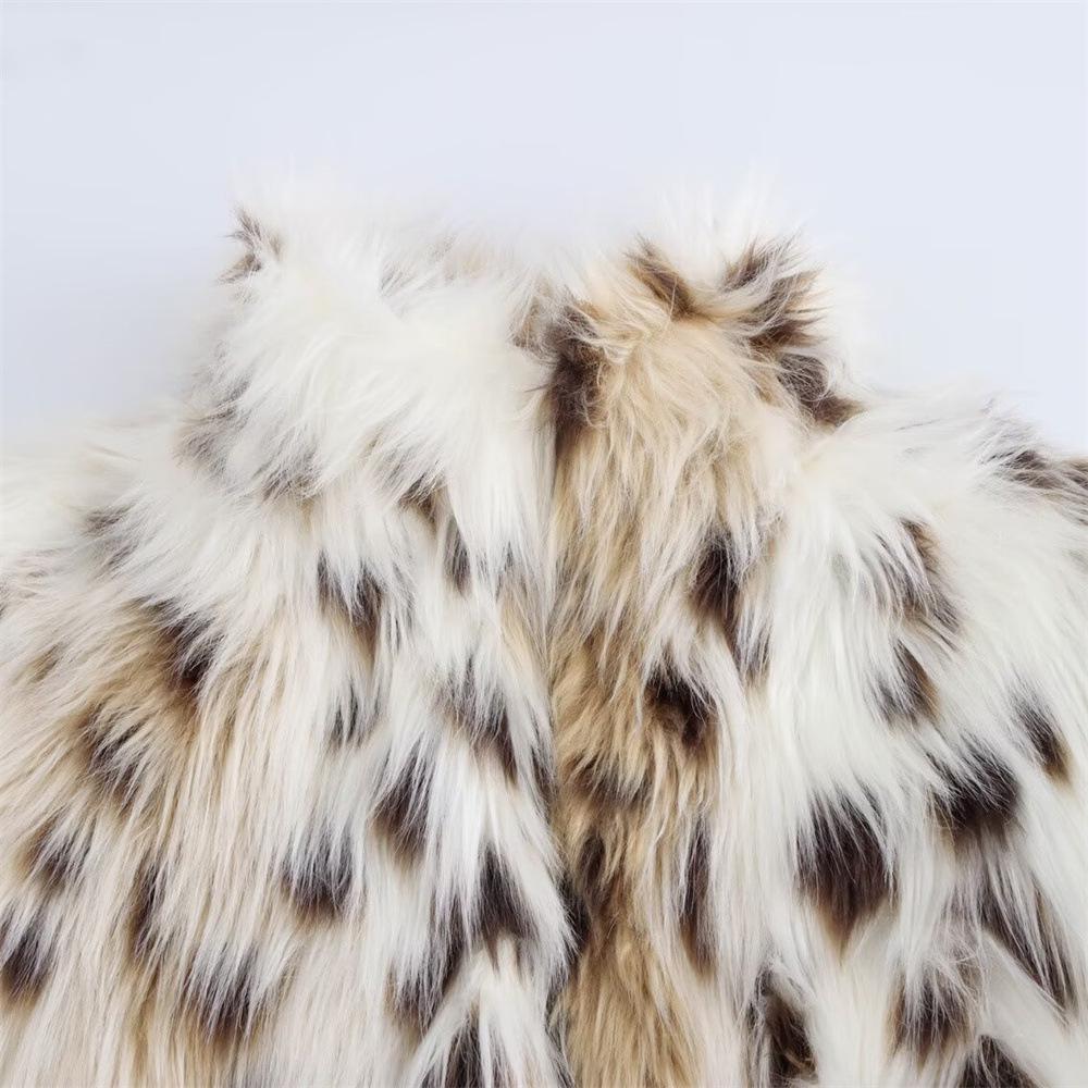 Women's Faux Fur Effect Furry Jacket - 2024 Autumn/Winter Collection