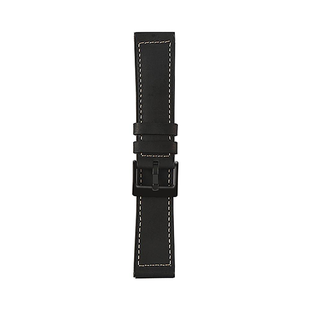 

22mm Stitching Decor Leather Coated TPU Watch Band Brown