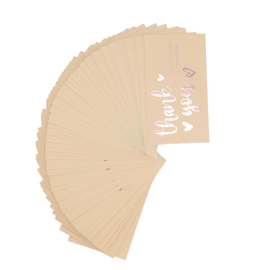 200Pcs Thank You Cards Gold 3.5x1.9inch Business Thank You Paper Card for Online Retail Store