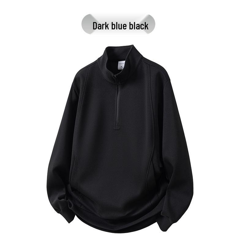 2025 Fall/Winter High-End Logo Print Half-Zip Stand Collar Sweatshirt - Long Sleeve Workwear Jacket