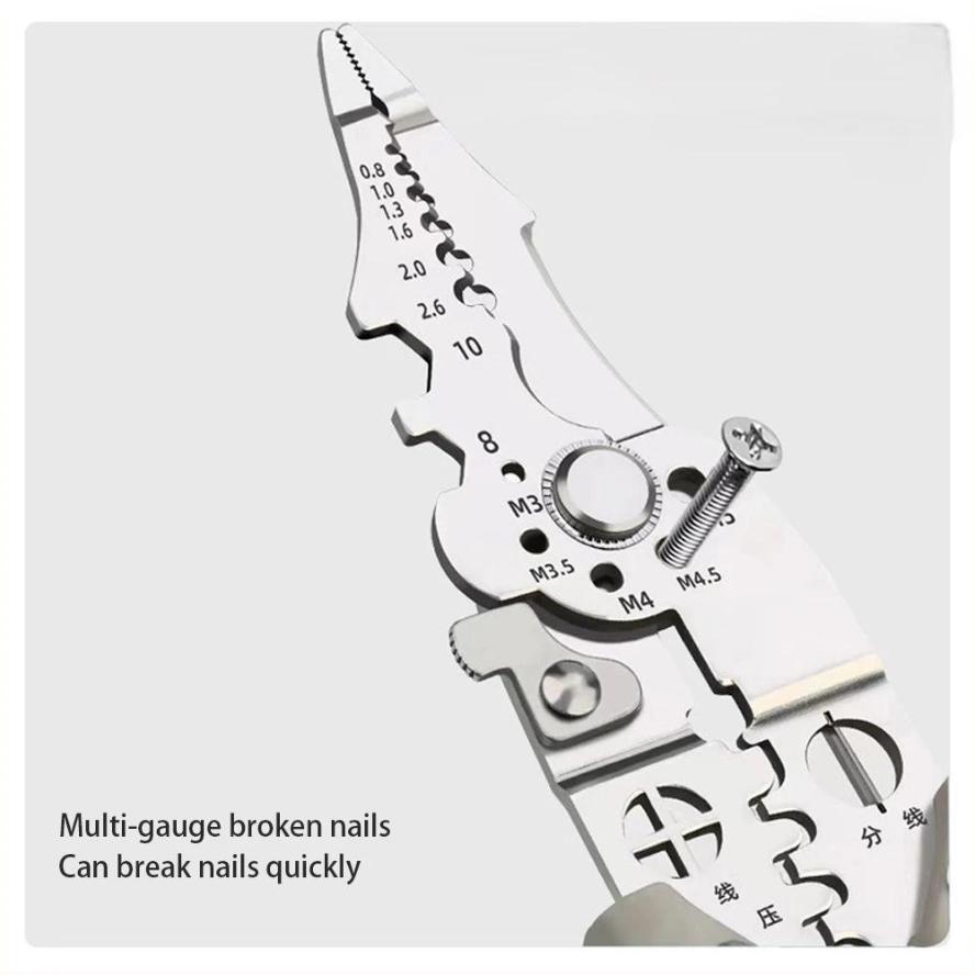 1 Pcs 21 In 1 Wire Stripping Pliers Bent Non Slip Handle Electrician Hand Tools Multitool Adjustable Automatic Stripper Tool