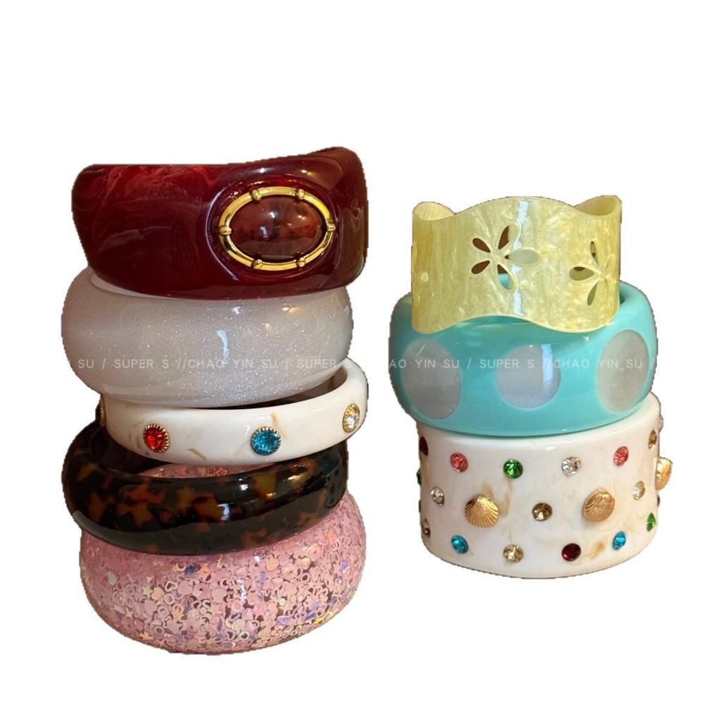 Europäisch & Amerikanisch Y2K Retro Harzarmband: Übertriebener, Modischer, Hochwertiger Handschmuck für Damen.