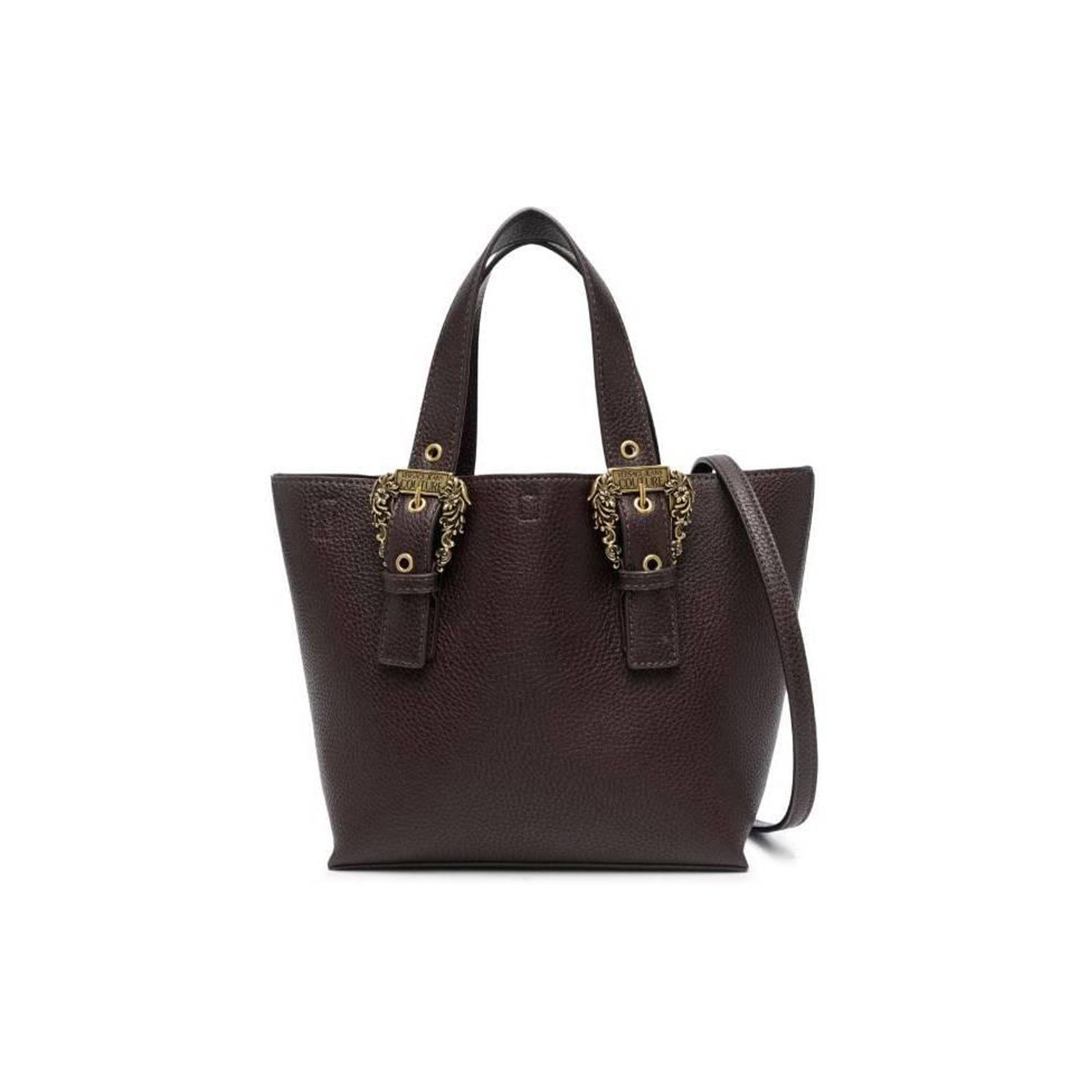 Versace Jeans Couture Gold Hardware Polyurethane Shoulder Crossbody Handbag Women handbags Brown 75VA4BFAZS413741 Basic Set (Bag+Dust Bag)