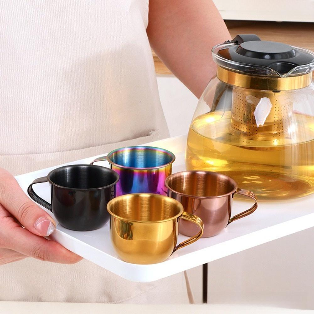 304 Stainless Steel Mini Tea Cup with Handle Rice Wine Cup New Coffee Mug  Korean Style