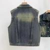 2025 Versatile Retro Denim Sleeveless Vest with Pockets