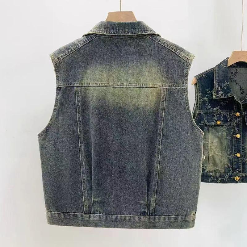 2025 Versatile Retro Denim Sleeveless Vest with Pockets