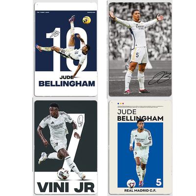 Jude Bellingham ir Vinicius Jr Futbolo Žaidėjai Retro Metalinis Ženklas Plakatas Baro Interjeras Miegamojo Sienos Menas Namų Dekoravimas Kambario Dekoracija