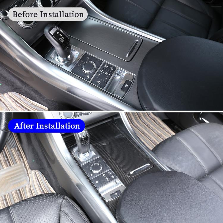 Real Carbon Fiber Car Interior Accessories Center Console Gear Shift Panel Trim Frame for Land Rover Range Rover Sport 2014-2017