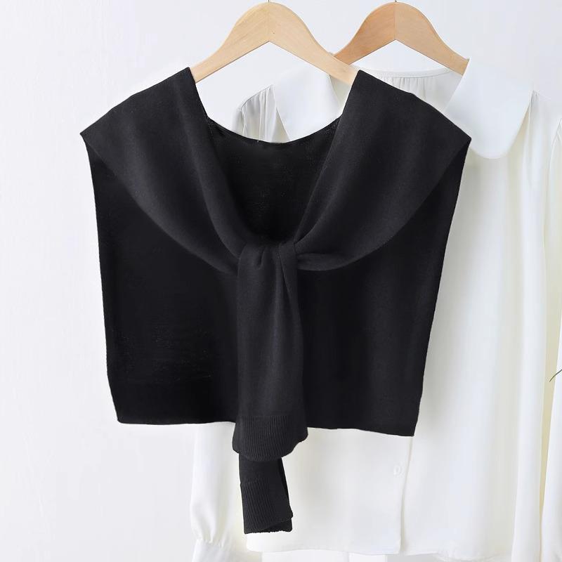Trendy Korean Style Women's Air-Conditioned Knitted Shawl – Red Sleeveless Vest for All Seasons with Neck Protection