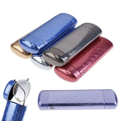 Vintage Hard Metal Glasses Box Capsule Flip Superior Aluminum Glasses Holder Metal Portable Eyeglasses Case