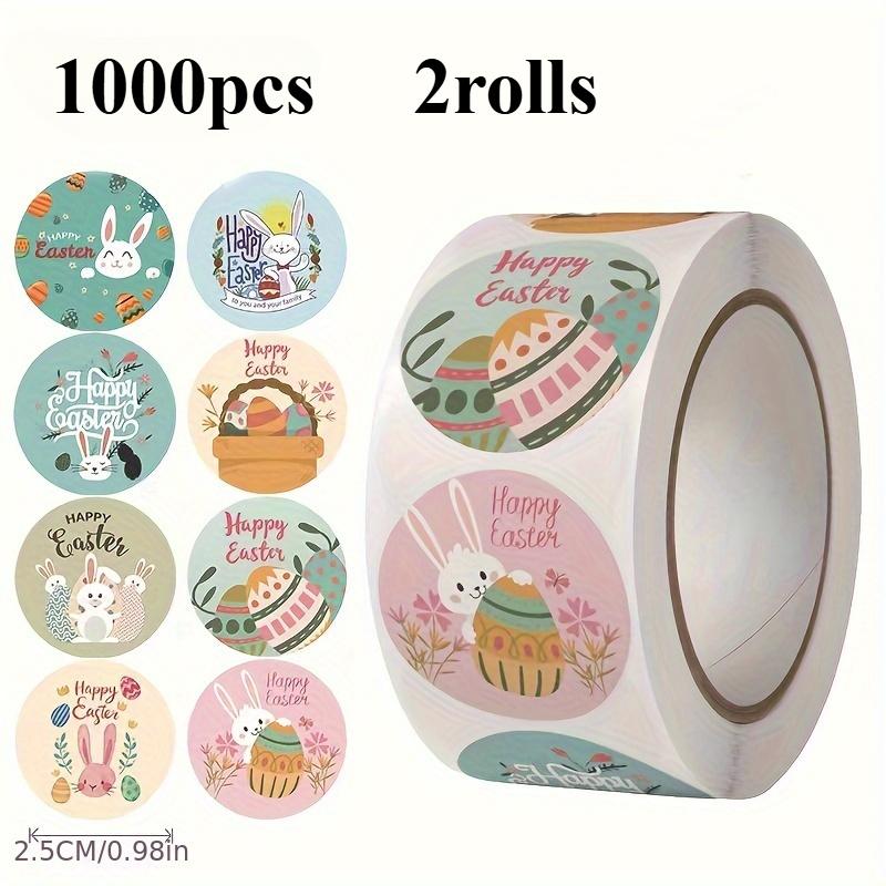 1000pcs/500pcs Easter-Themed Stickers - Self-Adhesive Egg & Bunny Designs for Party Favors, Gift Wrapping & Decorations