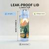 1PC Mountain Forest Scenery Landscape Print 750ml Color Plastic Sports Water Bottle Leakproof Flip Straw Lid Suitable for Sports Office Home Use